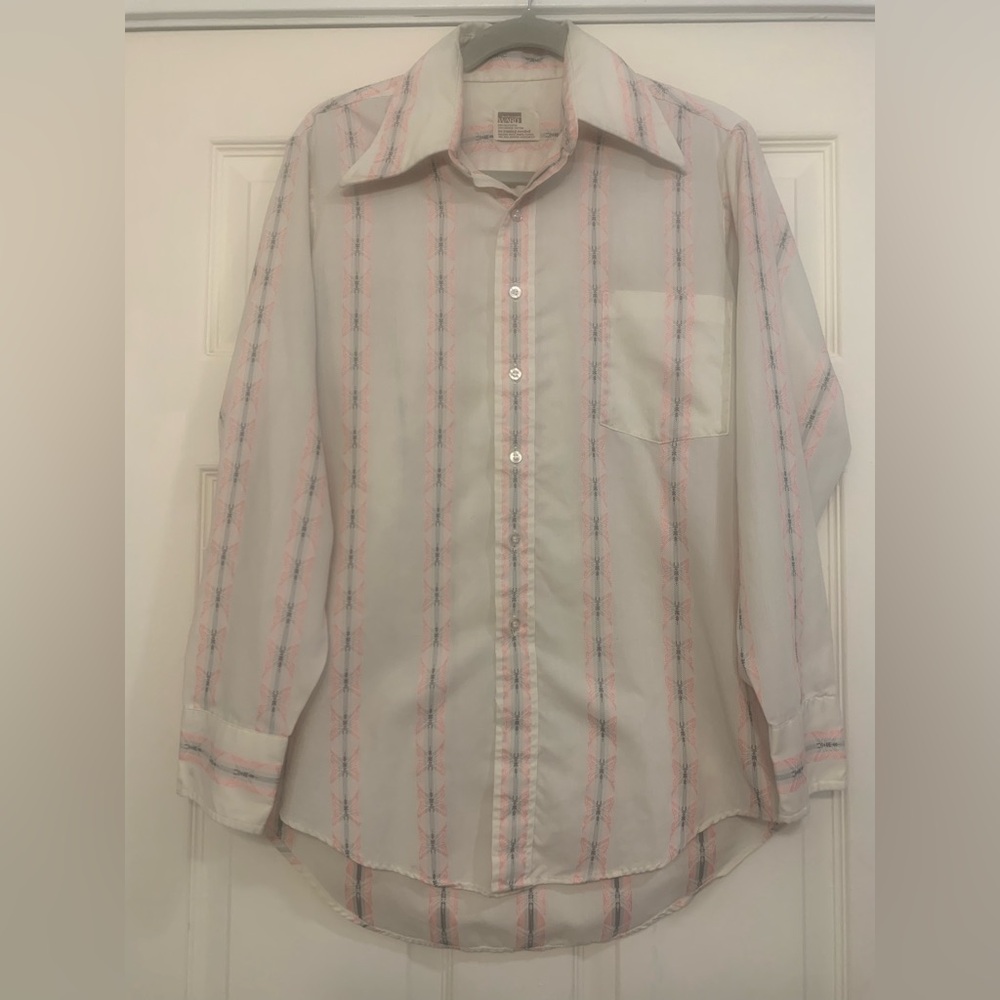 Montgomery Ward Vintage Men Dingy White Casual Button Down Shirt.       1934